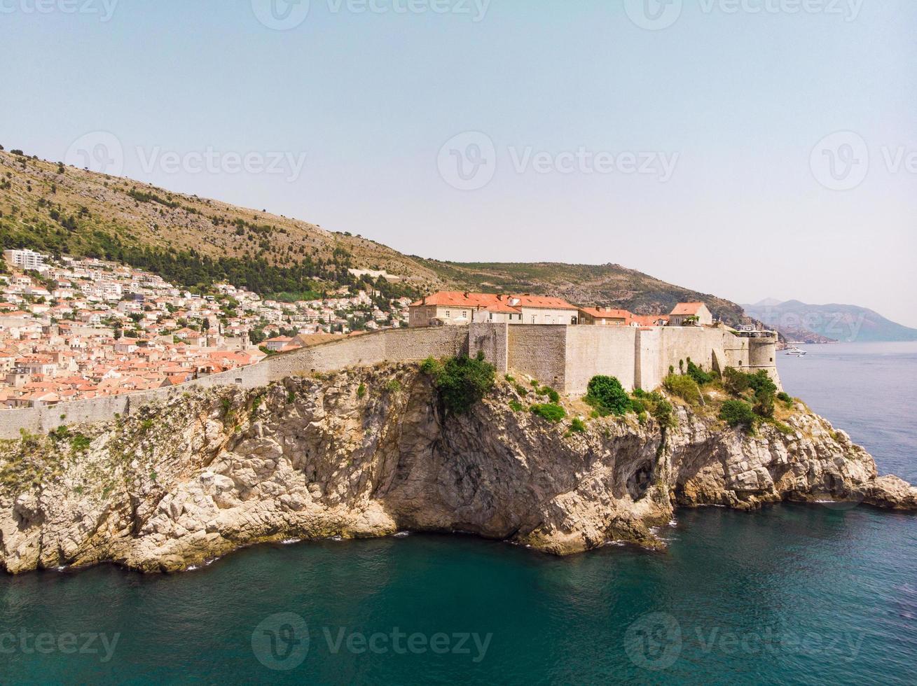 Aerial view at famous European travel destination in Croatia Dubrovnik photo