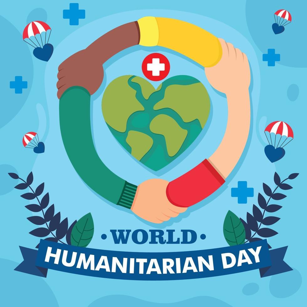 cartel del día mundial humanitario vector