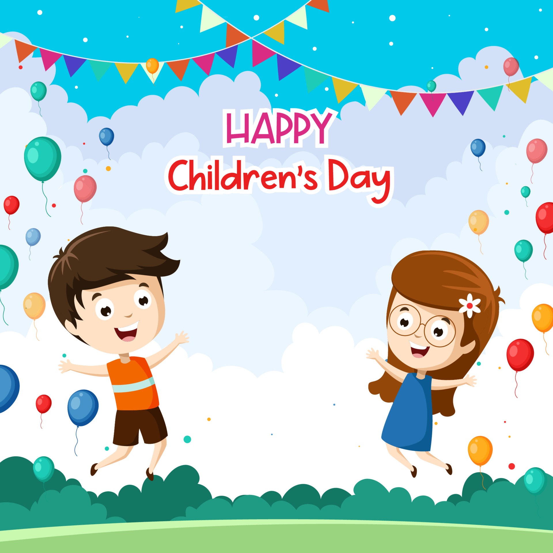 Happy Children's Day with Cloud Background 3230630 Vector Art at Vecteezy