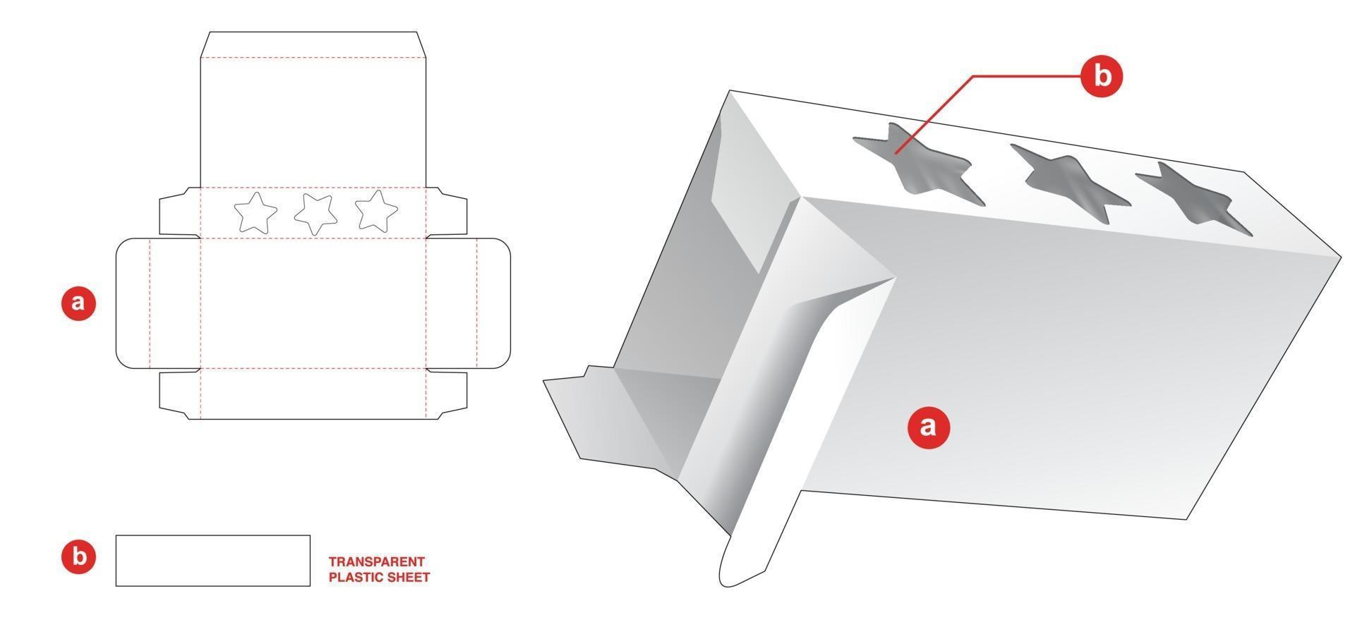 caja de embalaje plantilla troquelada vector