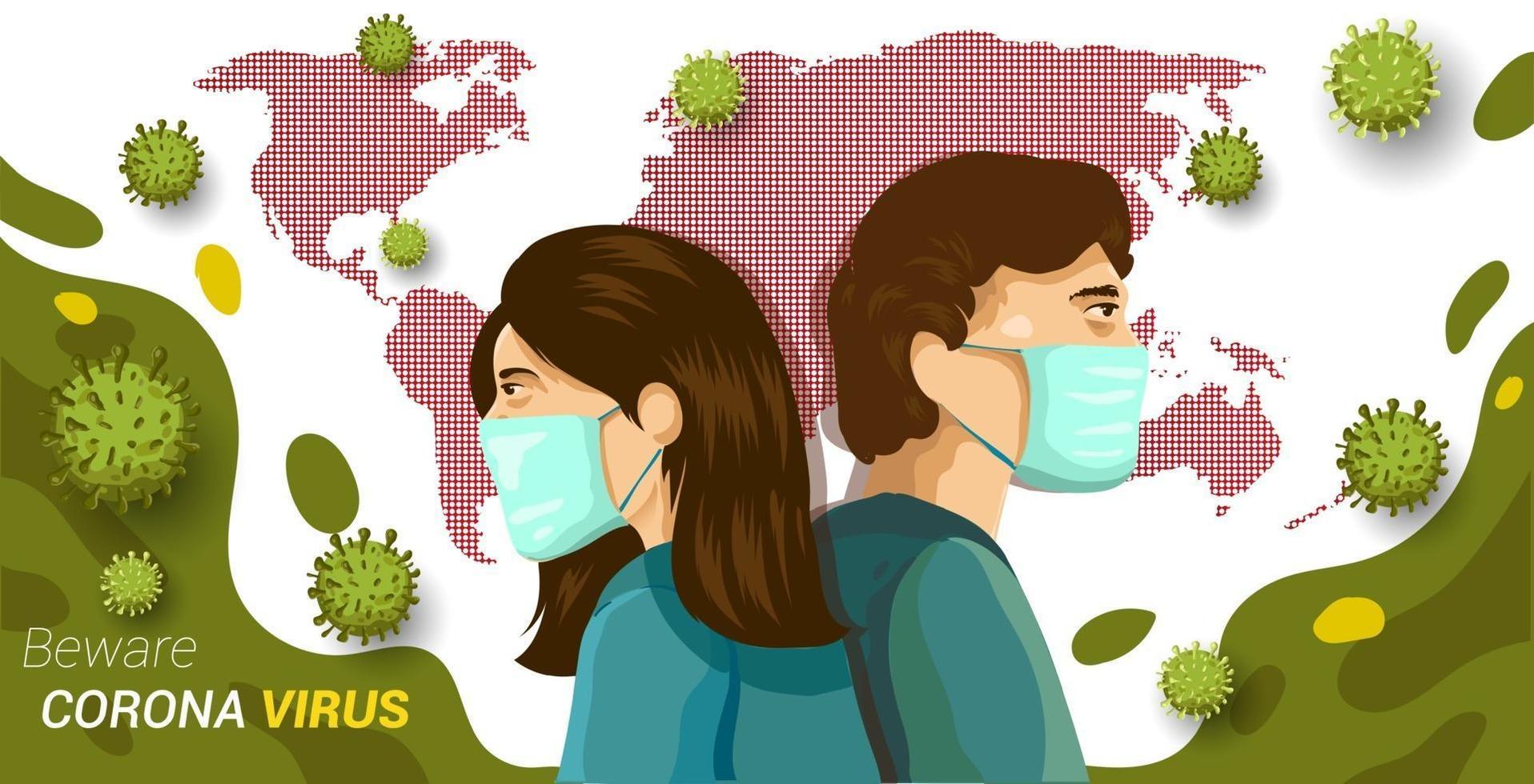 Corona virus in China, Vector Illustration.