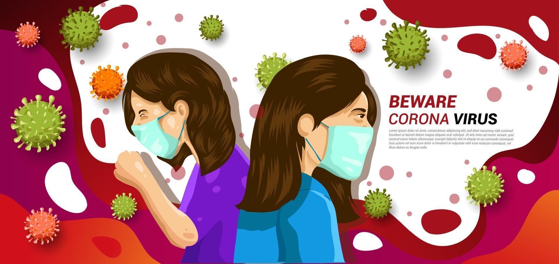 Corona virus in China, Vector Illustration.