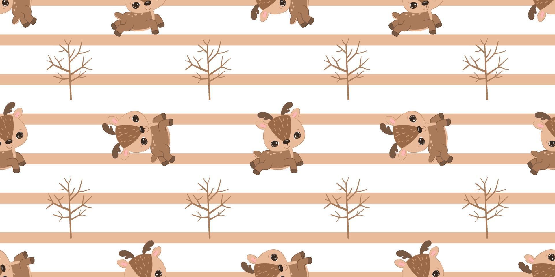 Adorable reindeer seamless pattern vector