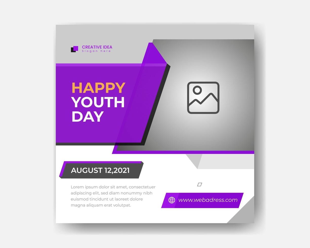 social media post for happy youth day vector