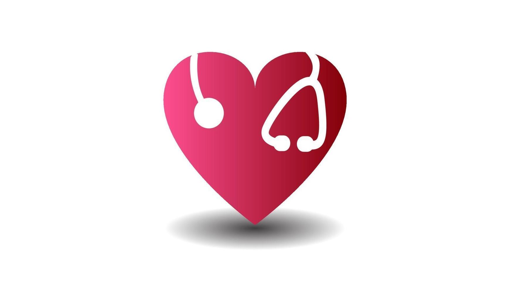 World Heart Day Heart with Stethoscope vector