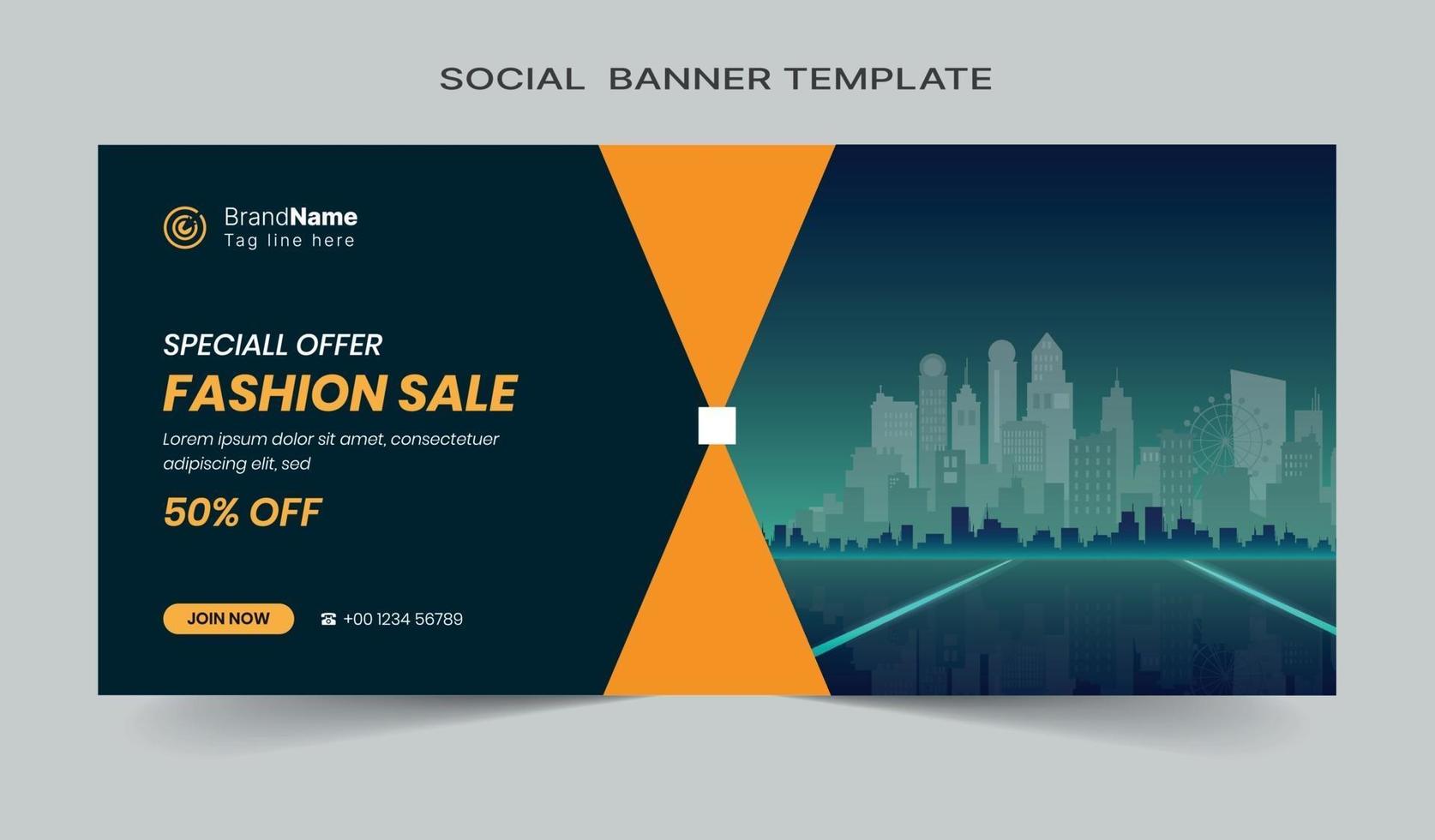 Social media post and web banner template design. Fully editable vector