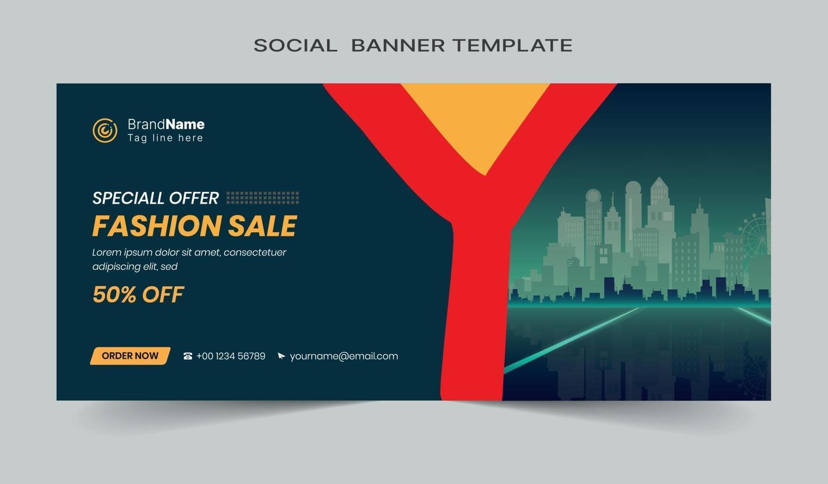 Social media post and web banner template design. Fully editable vector