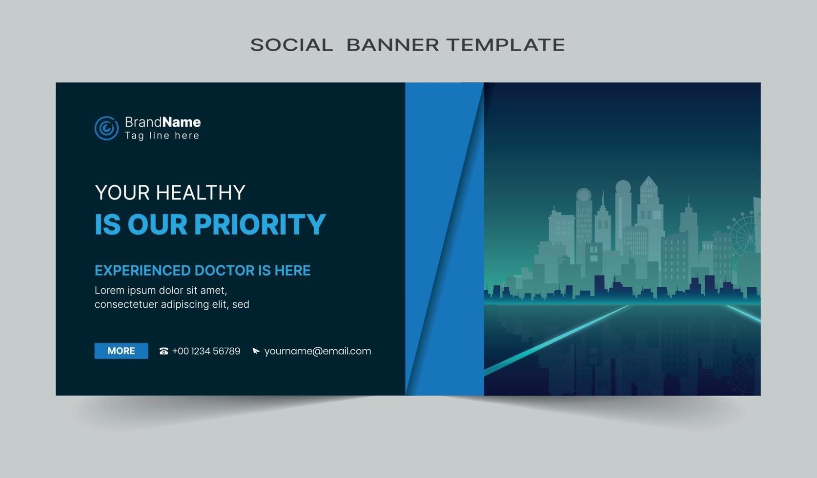 Social media post and web banner template design. Fully editable vector