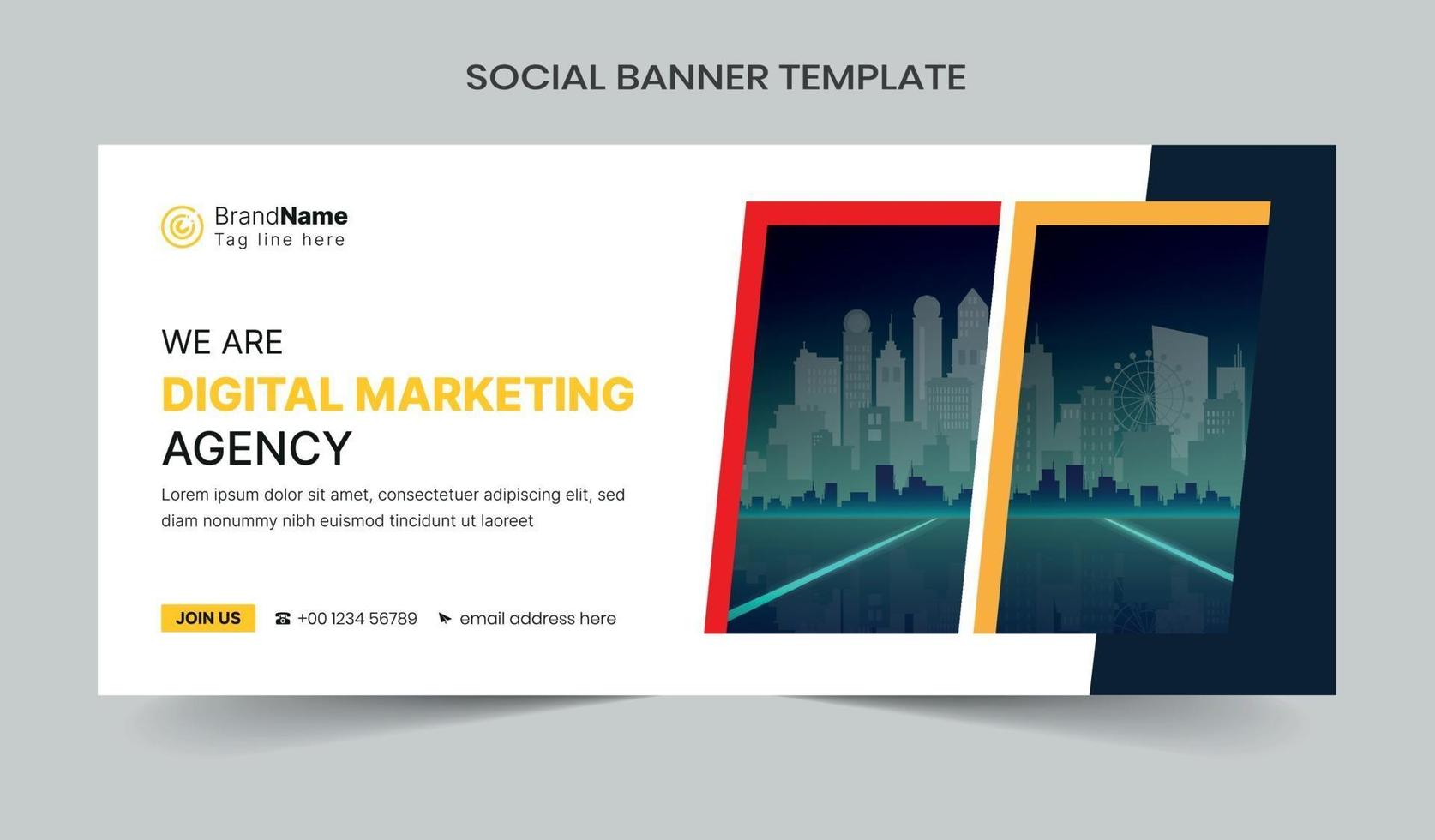Social media post, web banner template design vector