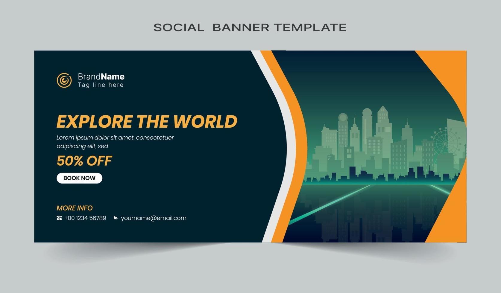 Social media post and web banner template design. Fully editable vector