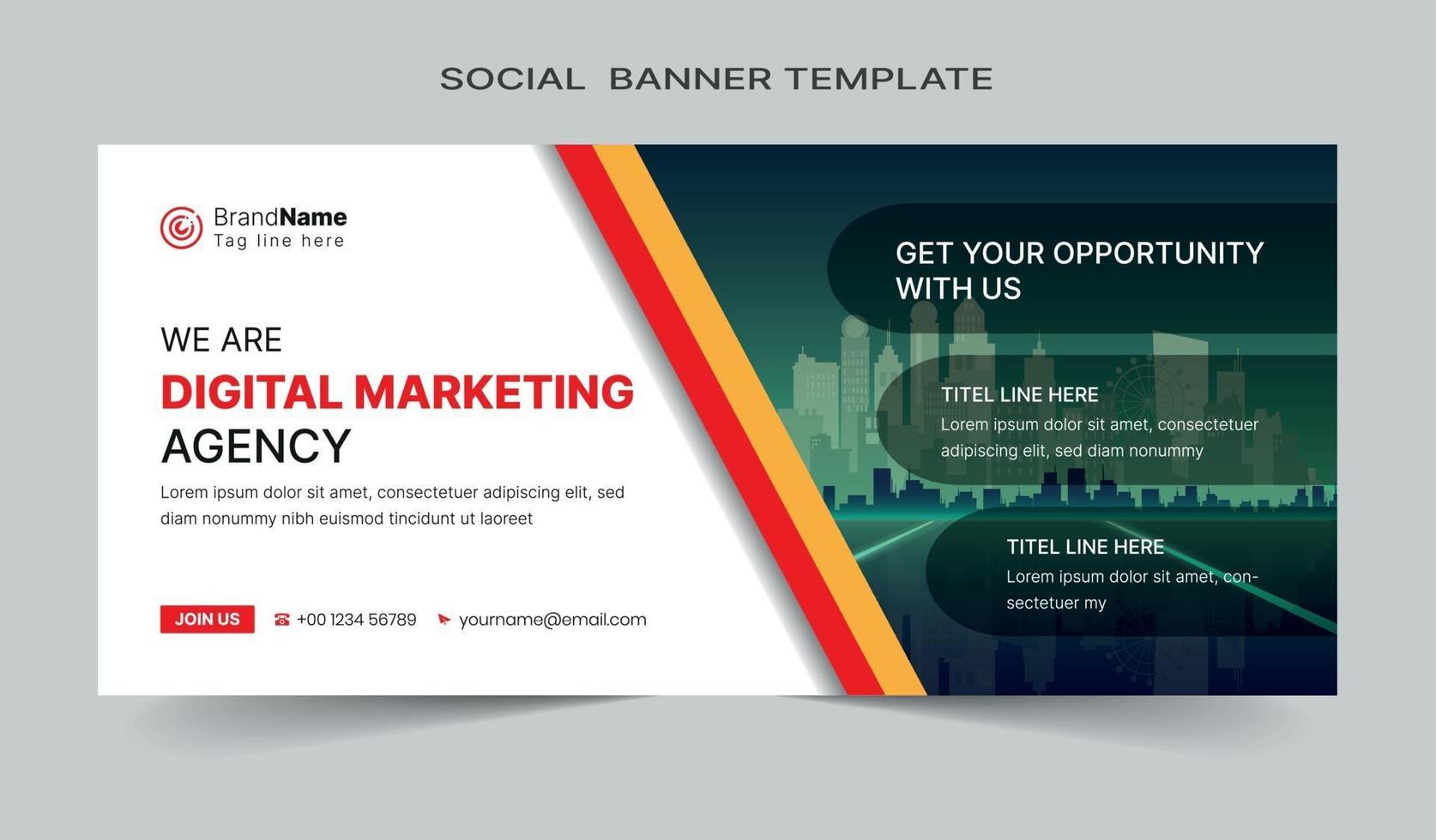 Social media post and web banner template design. Fully editable vector