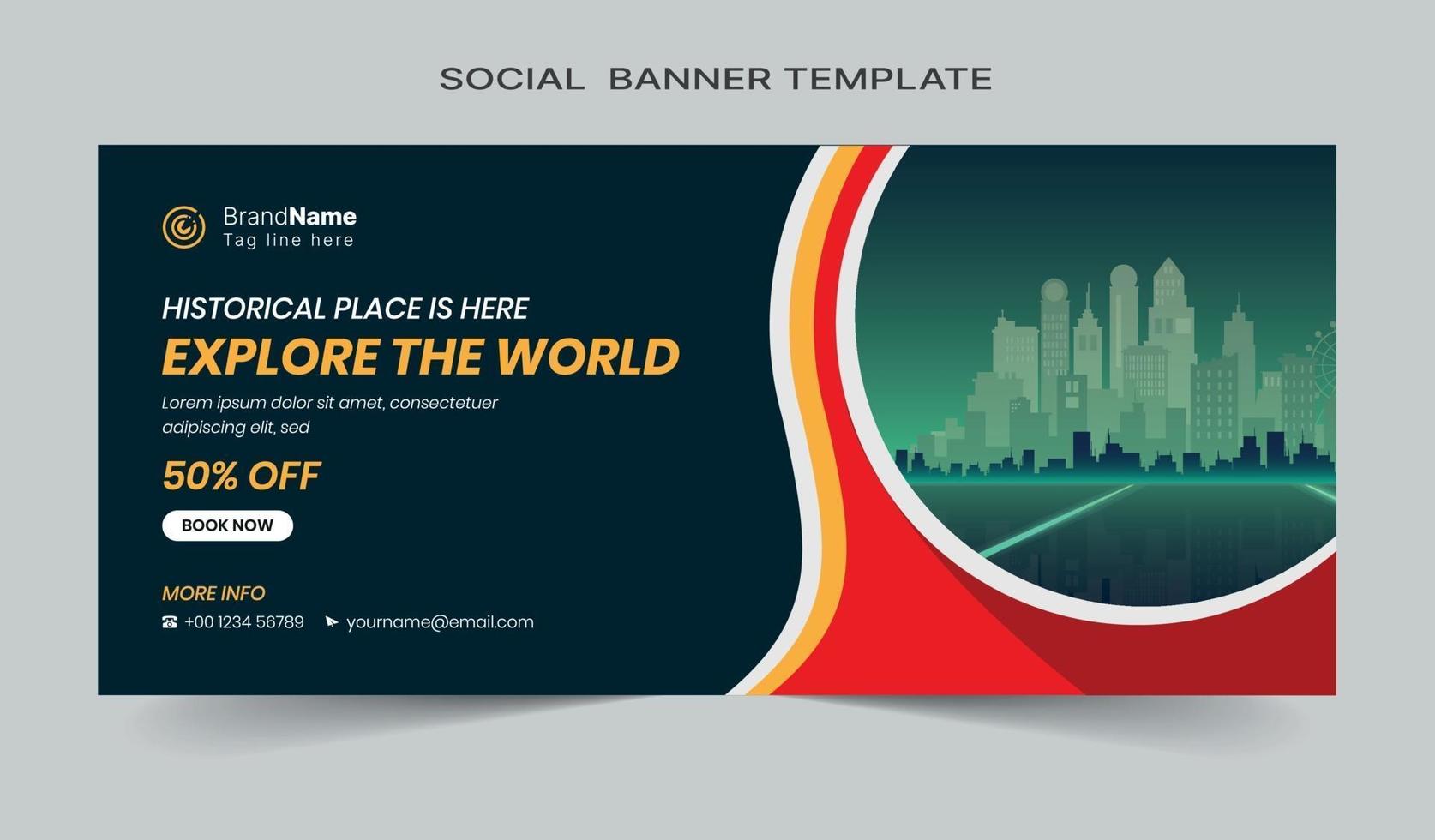 Social media post and web banner template design. Fully editable vector