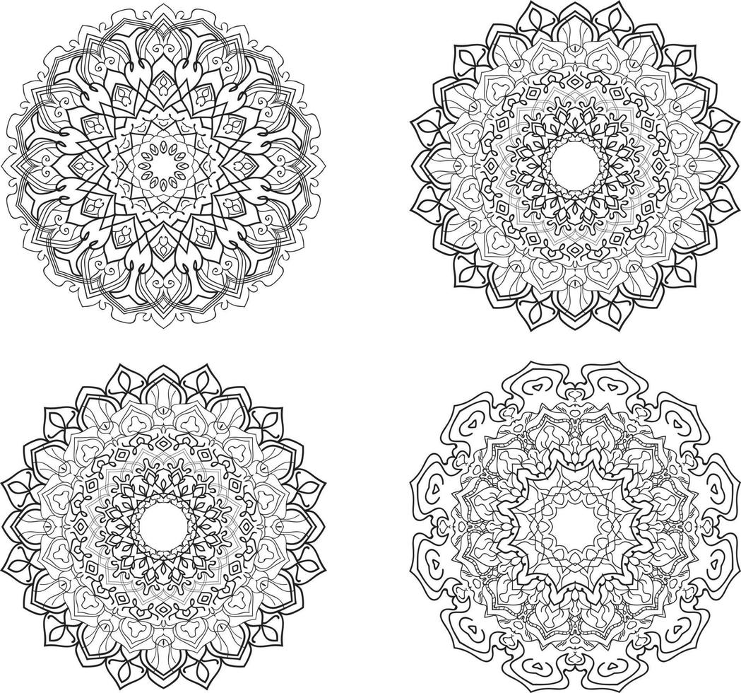 vector de colección de mandala gratis. conjunto de flores circulares mandala