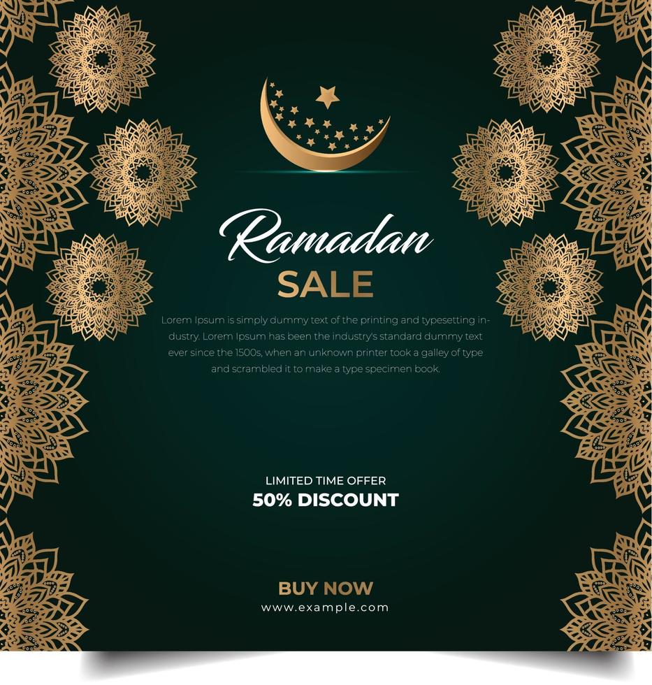 vector de publicación de redes sociales de Ramadán. fondo islámico