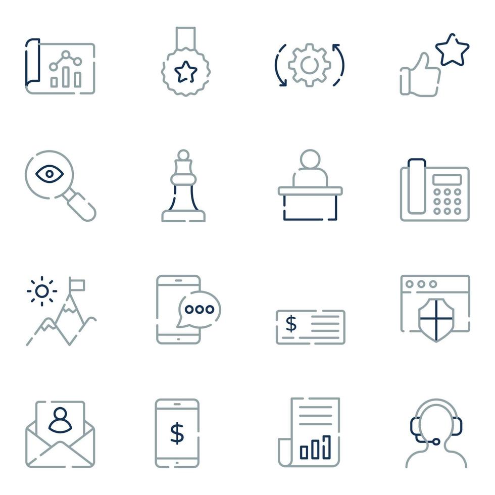 iconos de línea de negocios y finanzas vector