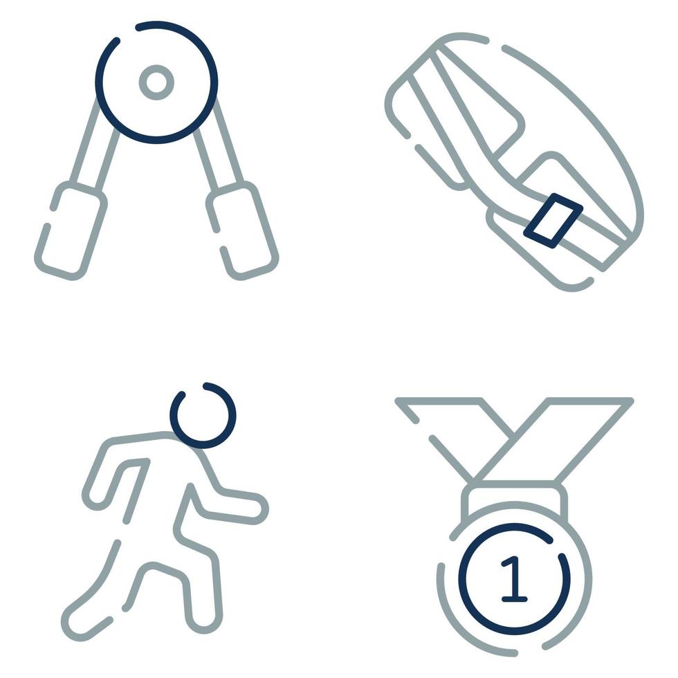 iconos de línea de atletismo pesado vector