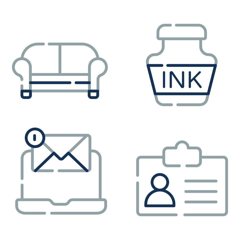 Office Supplies line icons vector