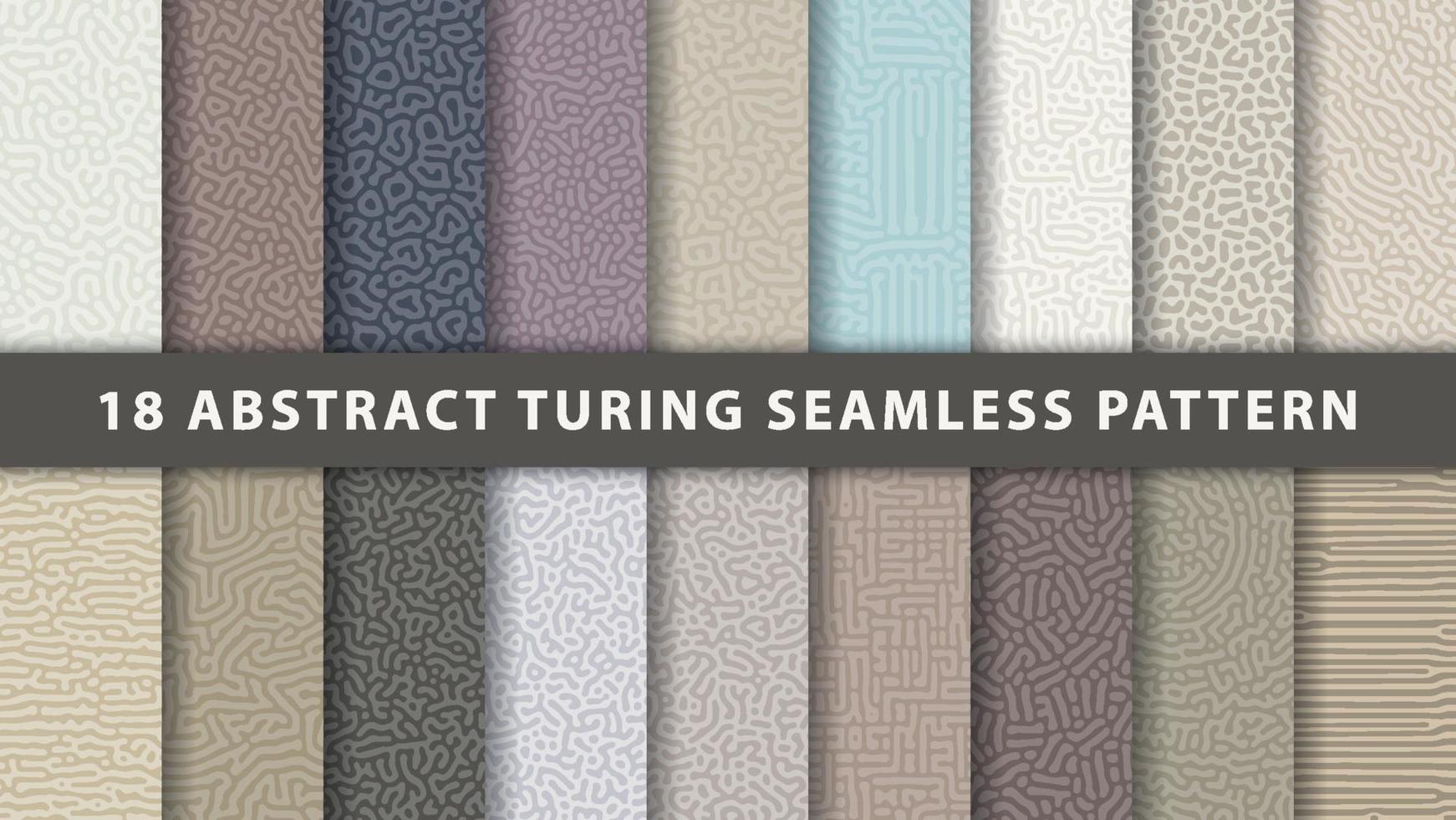 Collection of turing abstract seamless pattern. Premium Vector