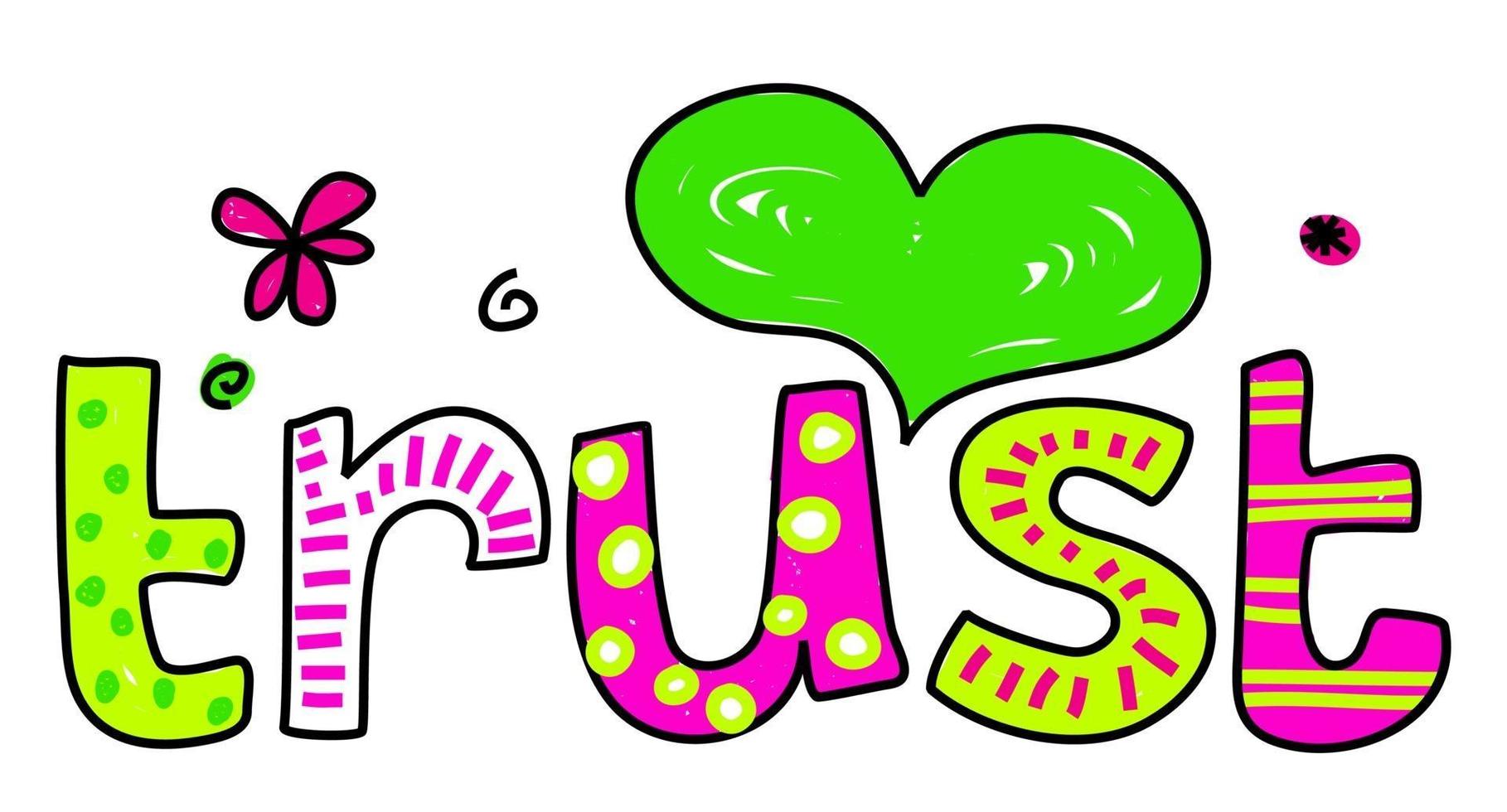 Hand Drawn Trust Text Doodle vector