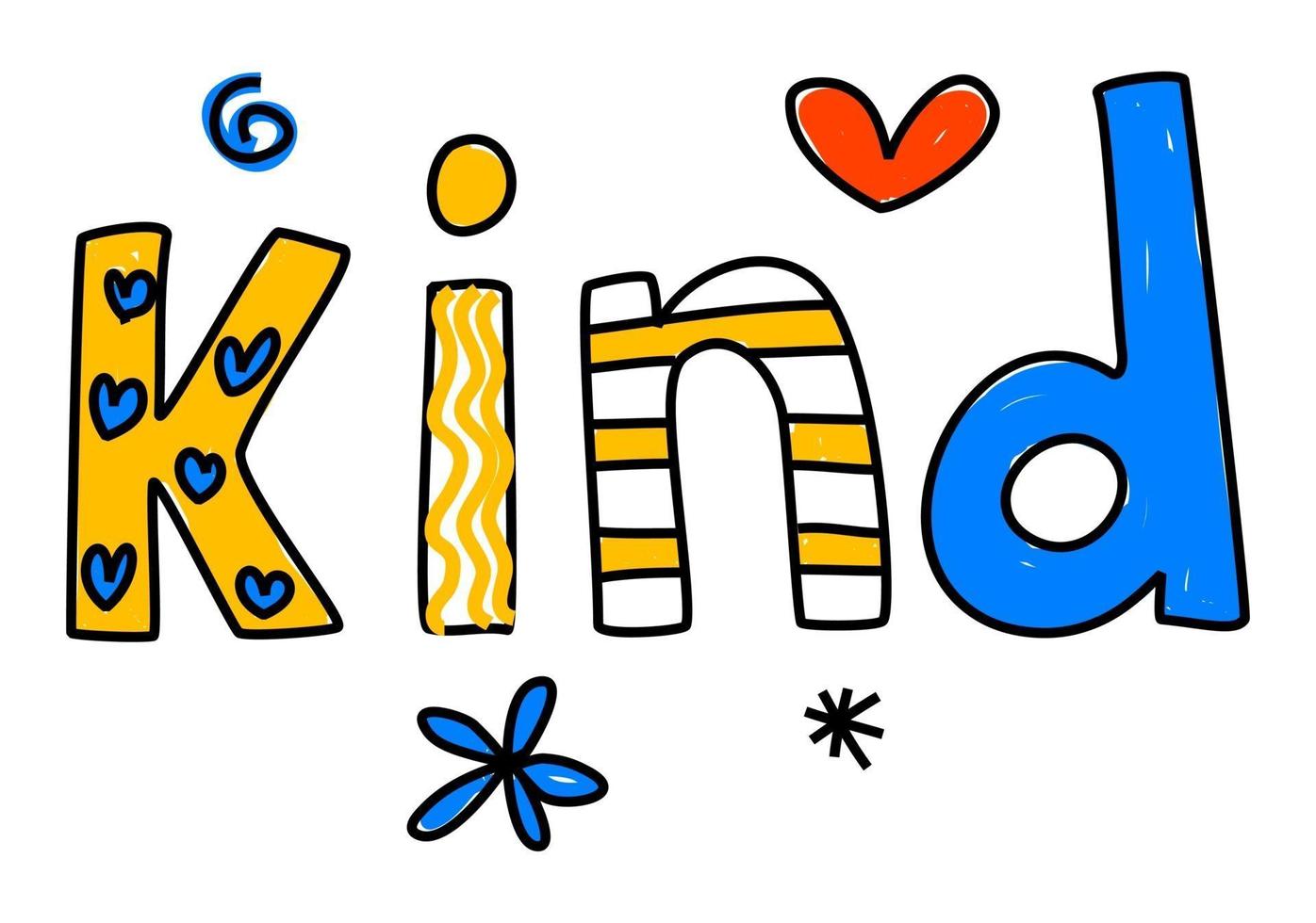 Hand Drawn Kind Text Doodle vector