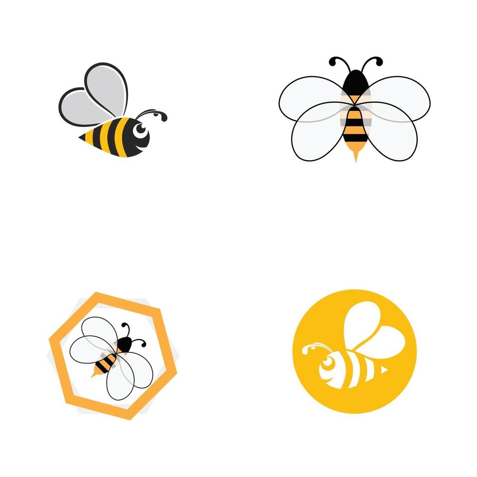 Imagen de vector de logotipo de animal de abeja de panal