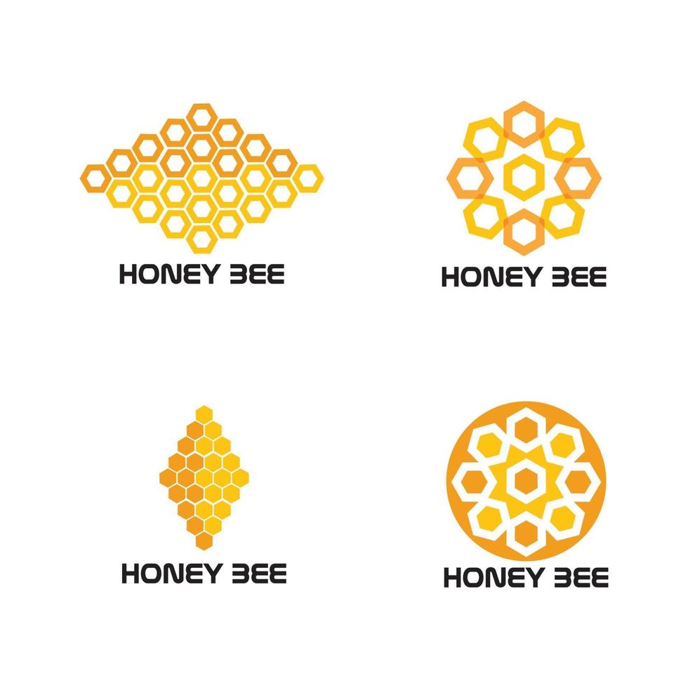 Honeycomb bee animal logo vector image