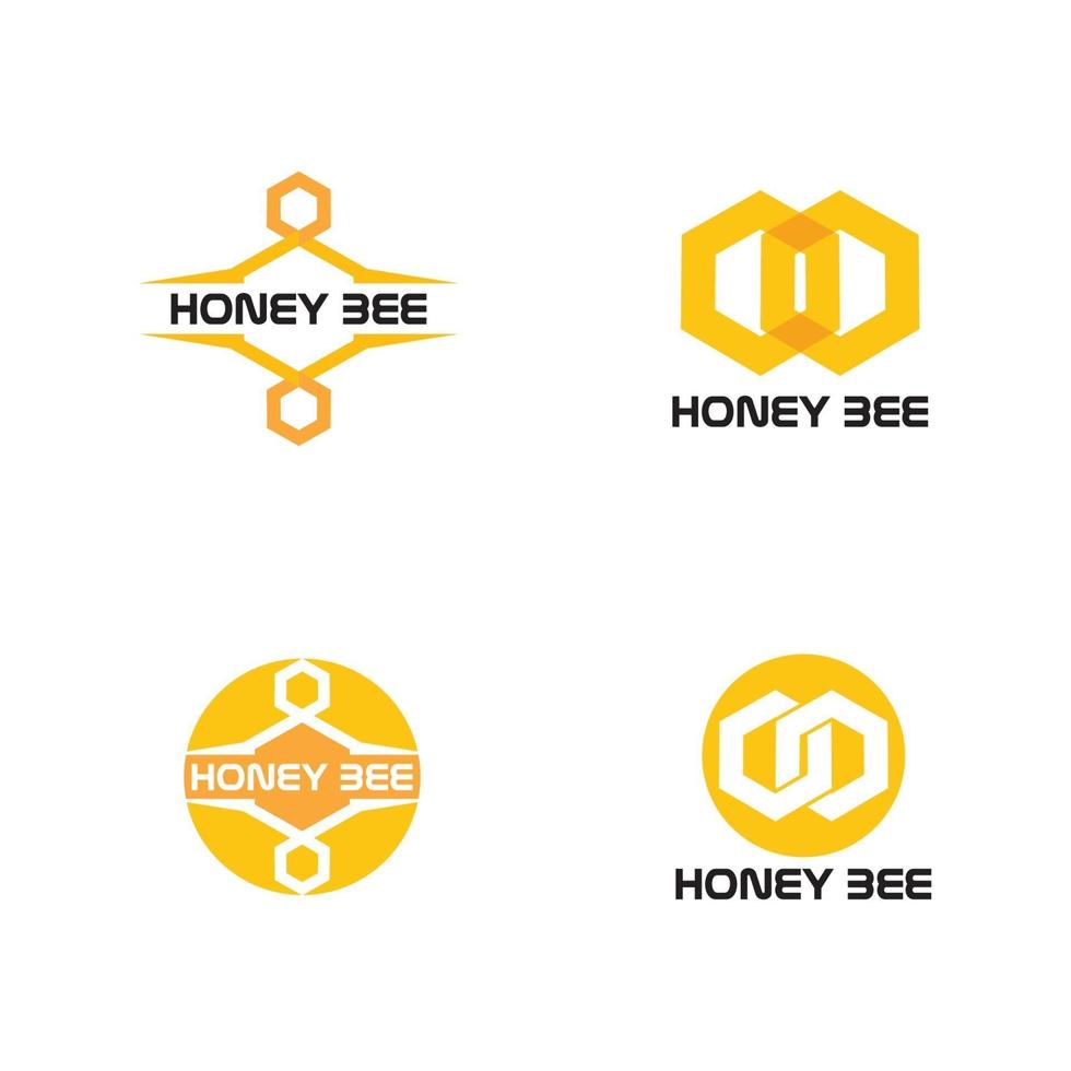 Imagen de vector de logotipo de animal de abeja de panal