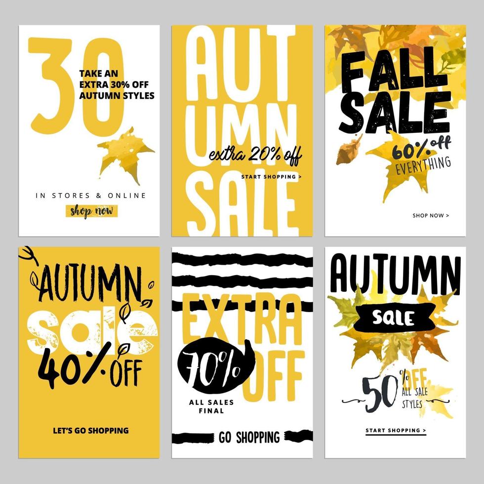 Autumn Social Media Sale Banners vector