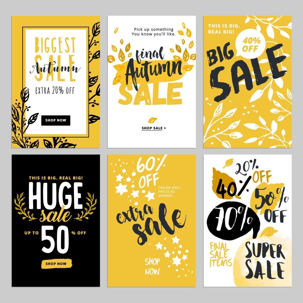 Autumn Social Media Sale Banners vector