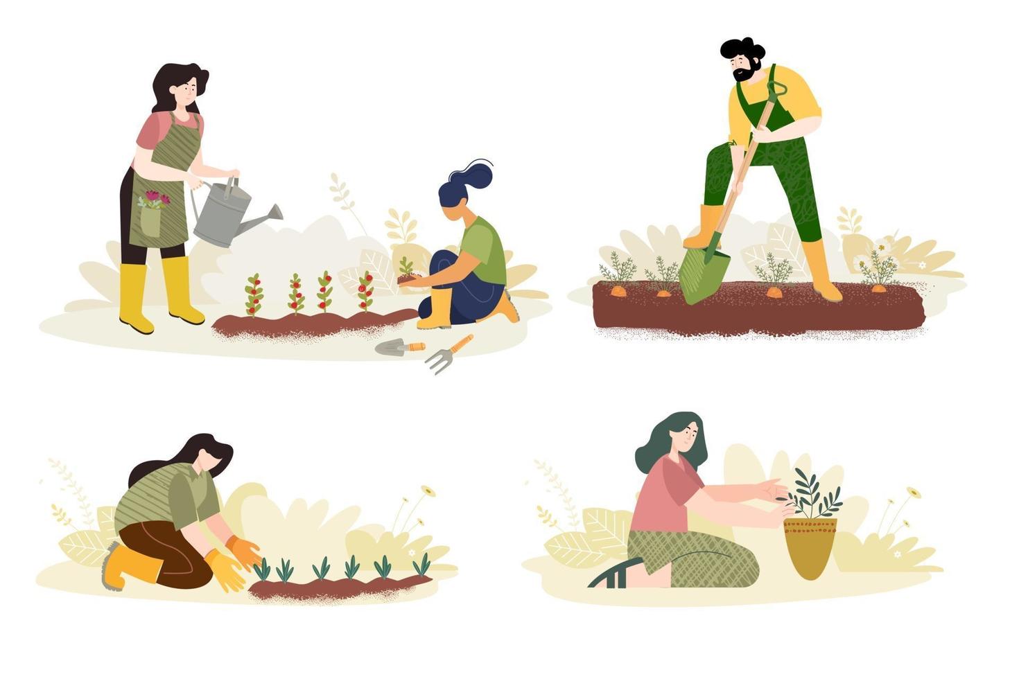 Organic farming and gardening vector