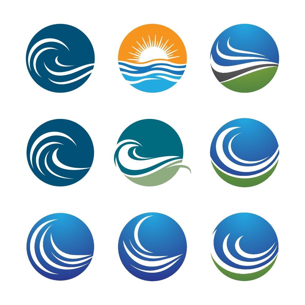 Water wave logo images vector