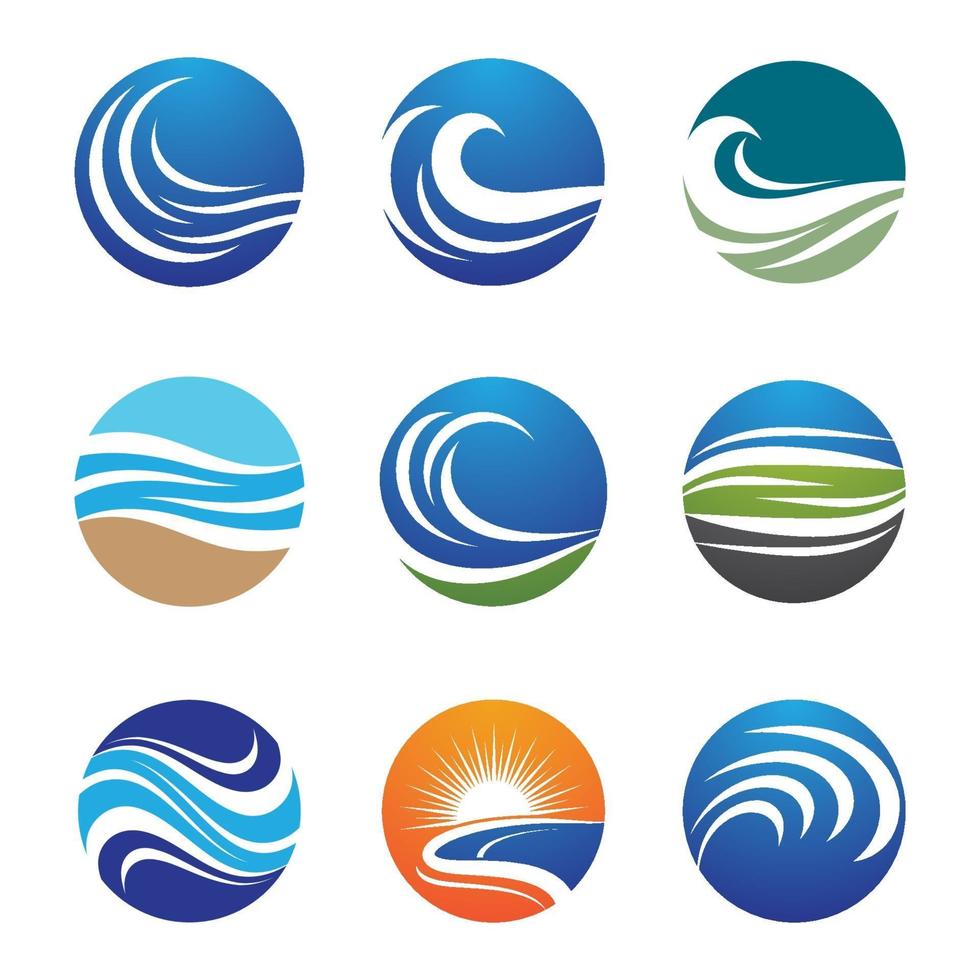 Water wave logo images vector