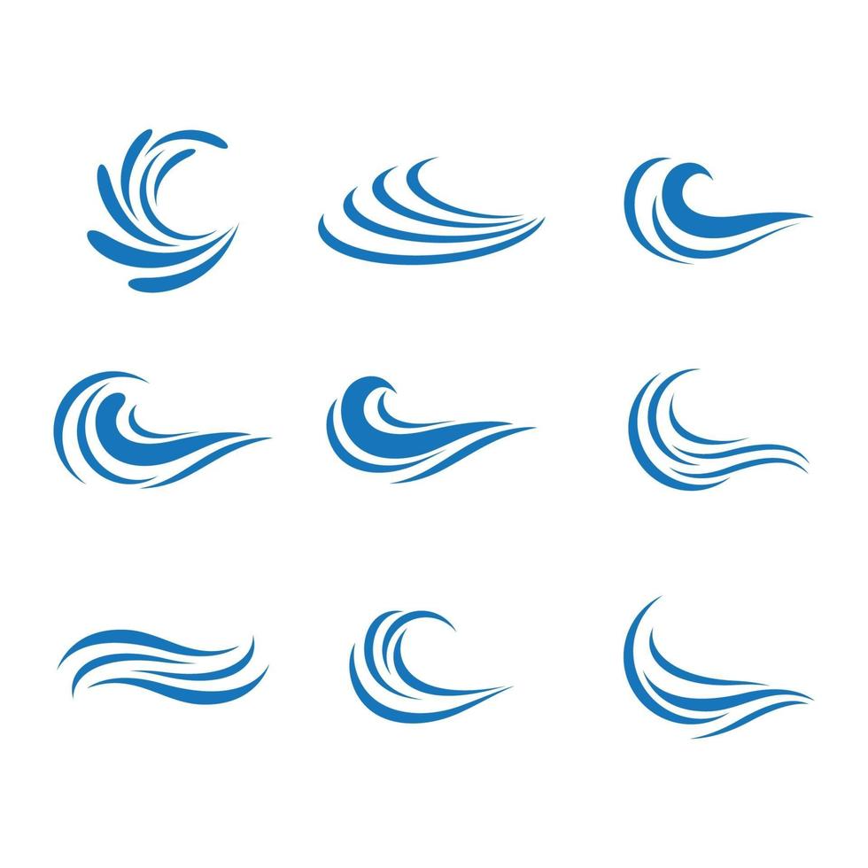 Water wave logo images vector