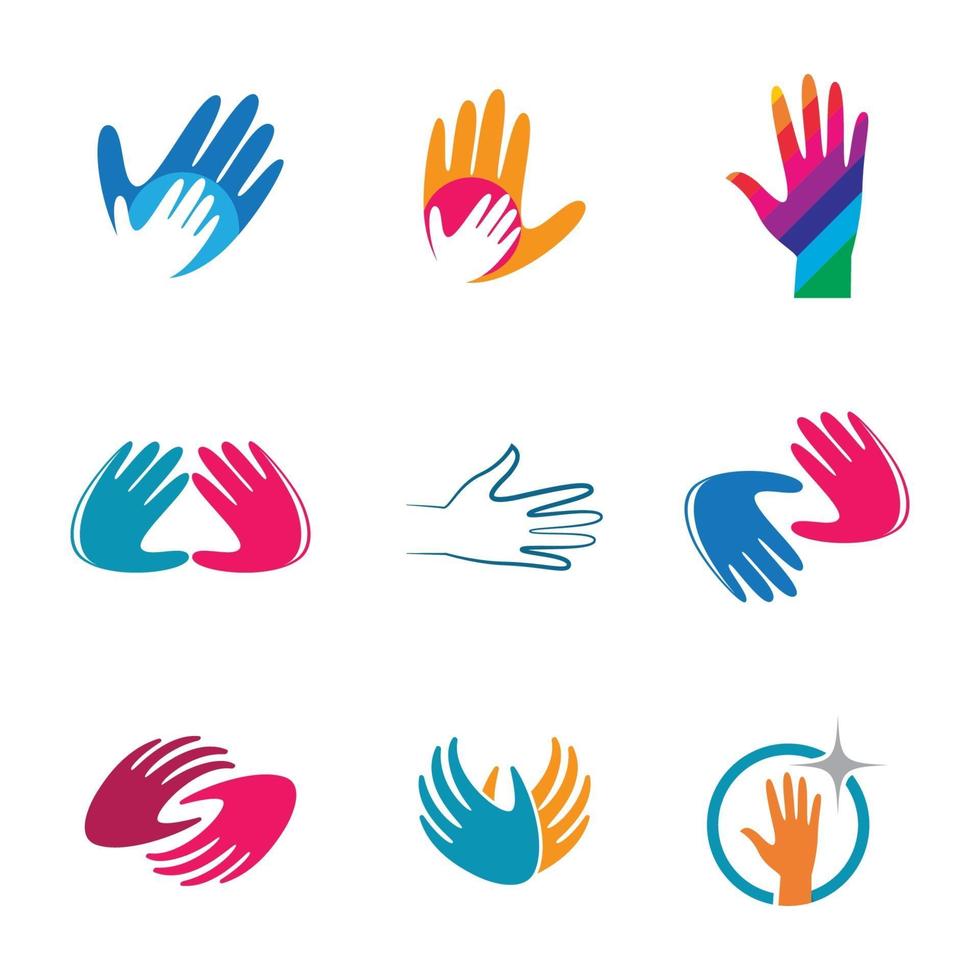 Hand logo images vector