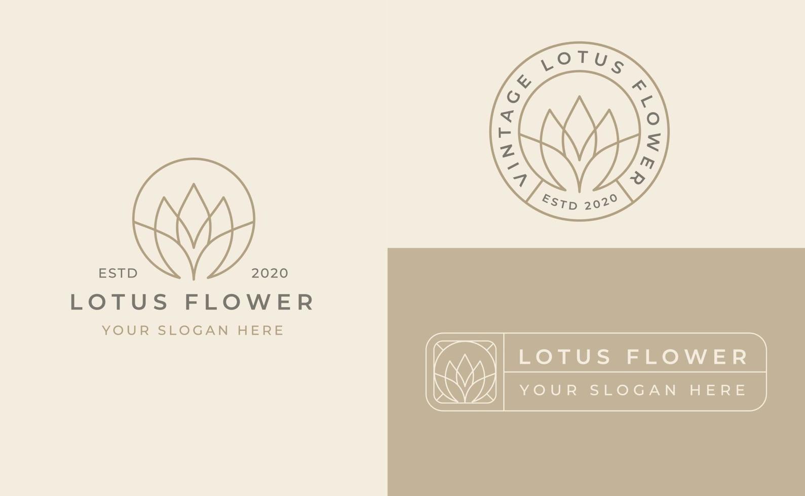 lotus flower logo design vector