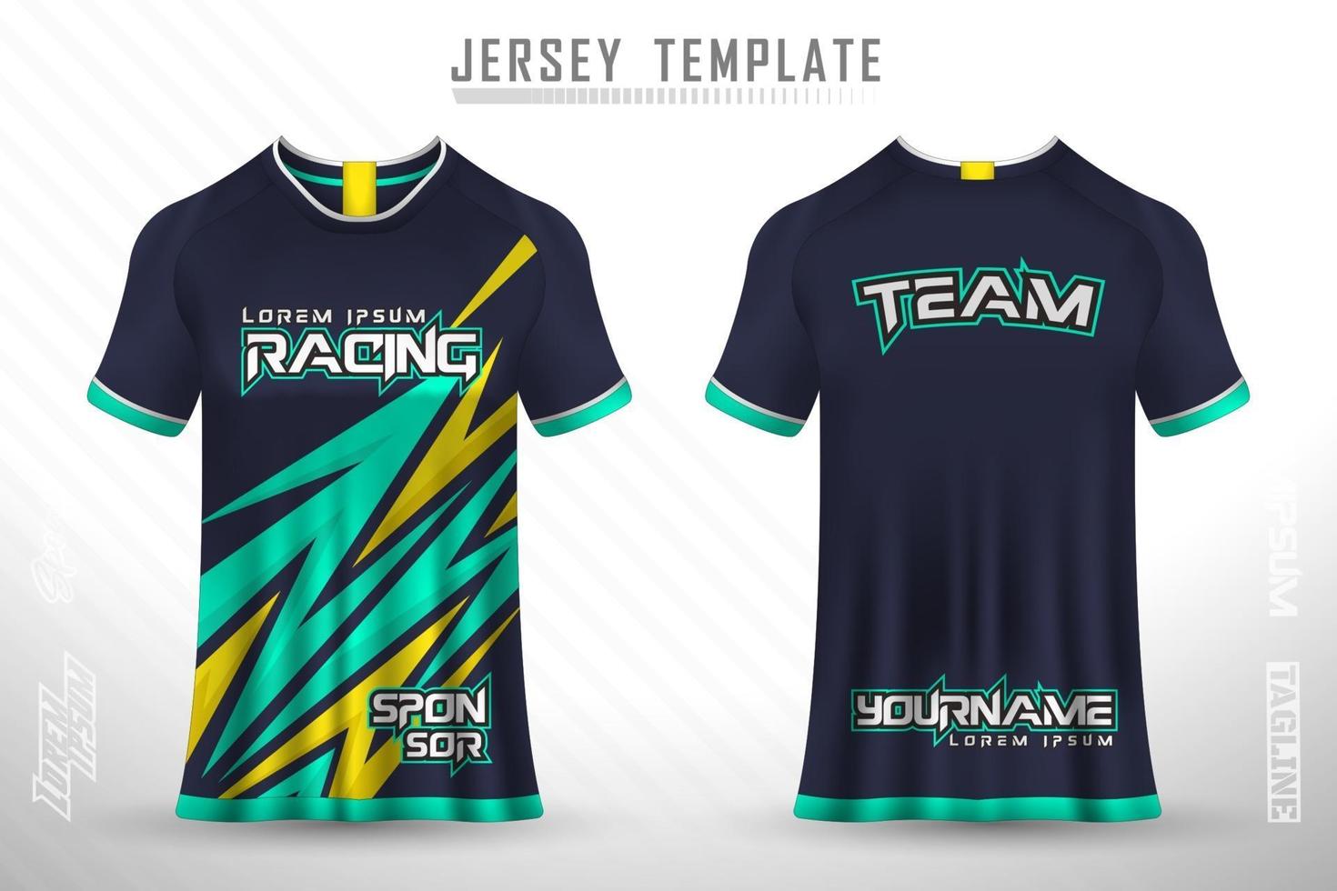 Sports jersey and t-shirt template sports jersey design vector mockup.