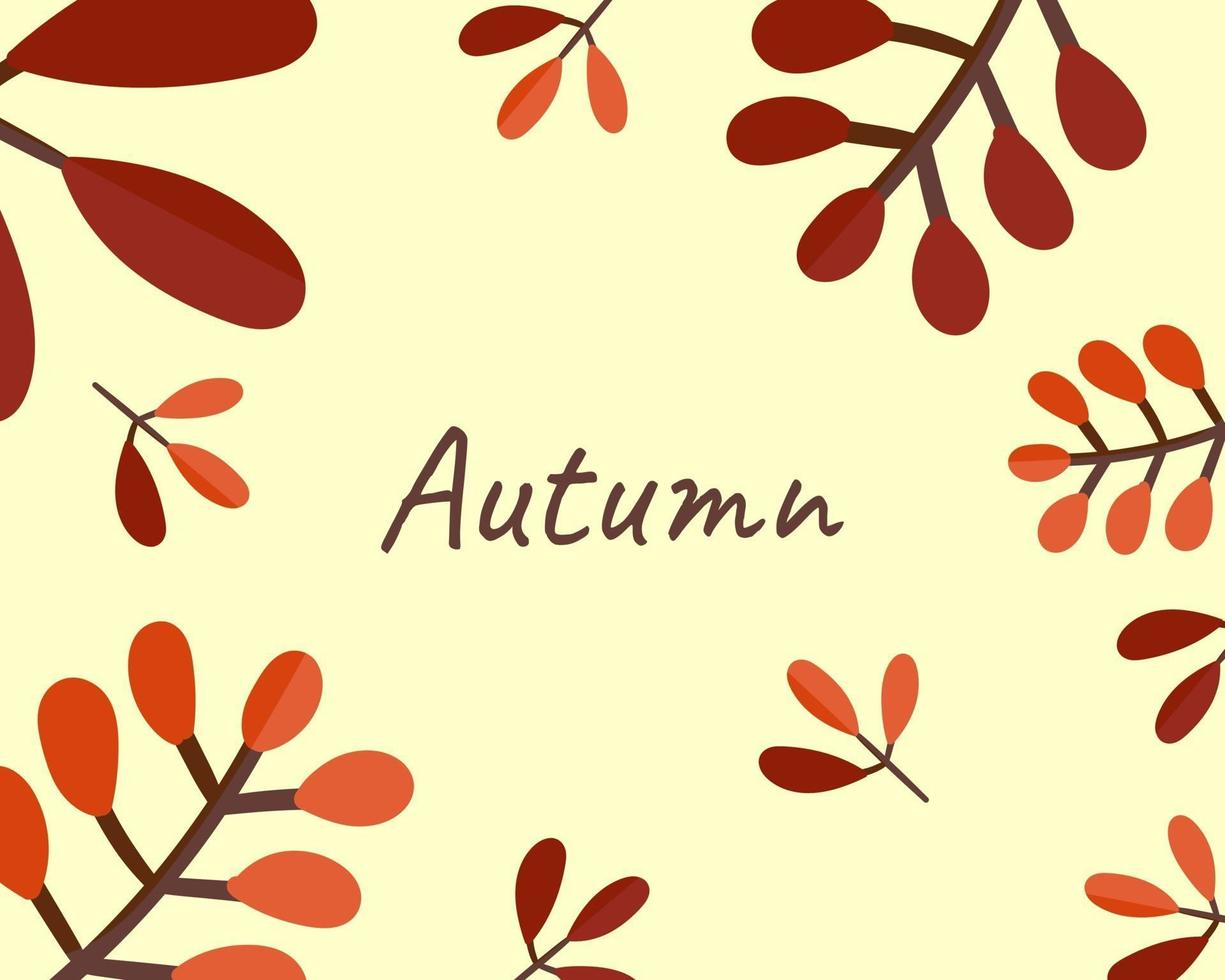 Autumn background with leaves vector illustration