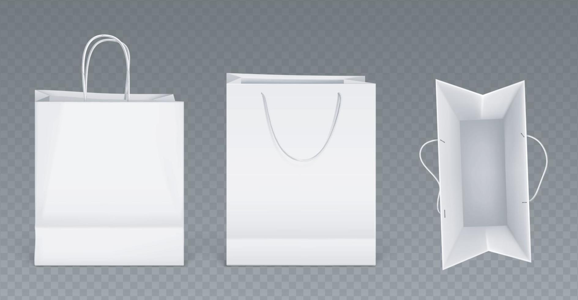 White paper shopping bags front top view 3231655 Vector Art at Vecteezy