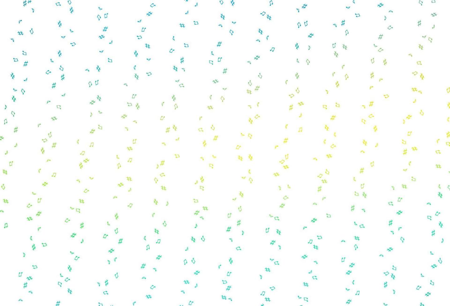 Light Blue, Yellow vector template with musical symbols.