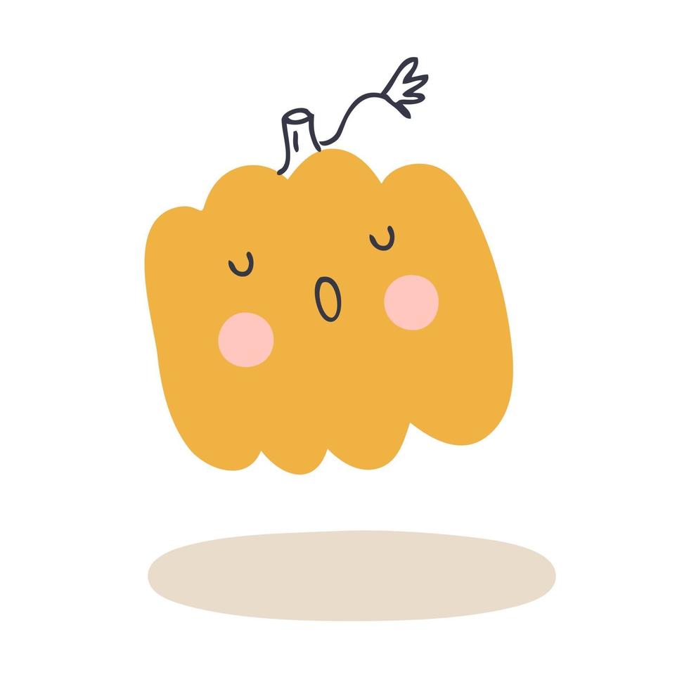 Halloween doodle vector illustration of sleepy pumpkin