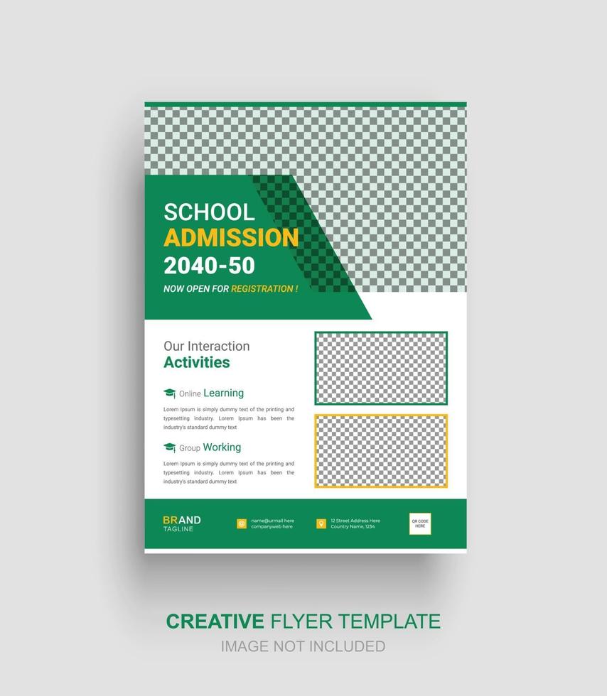 Kids Education Flyer, Back to School Admission Flyer Template vector