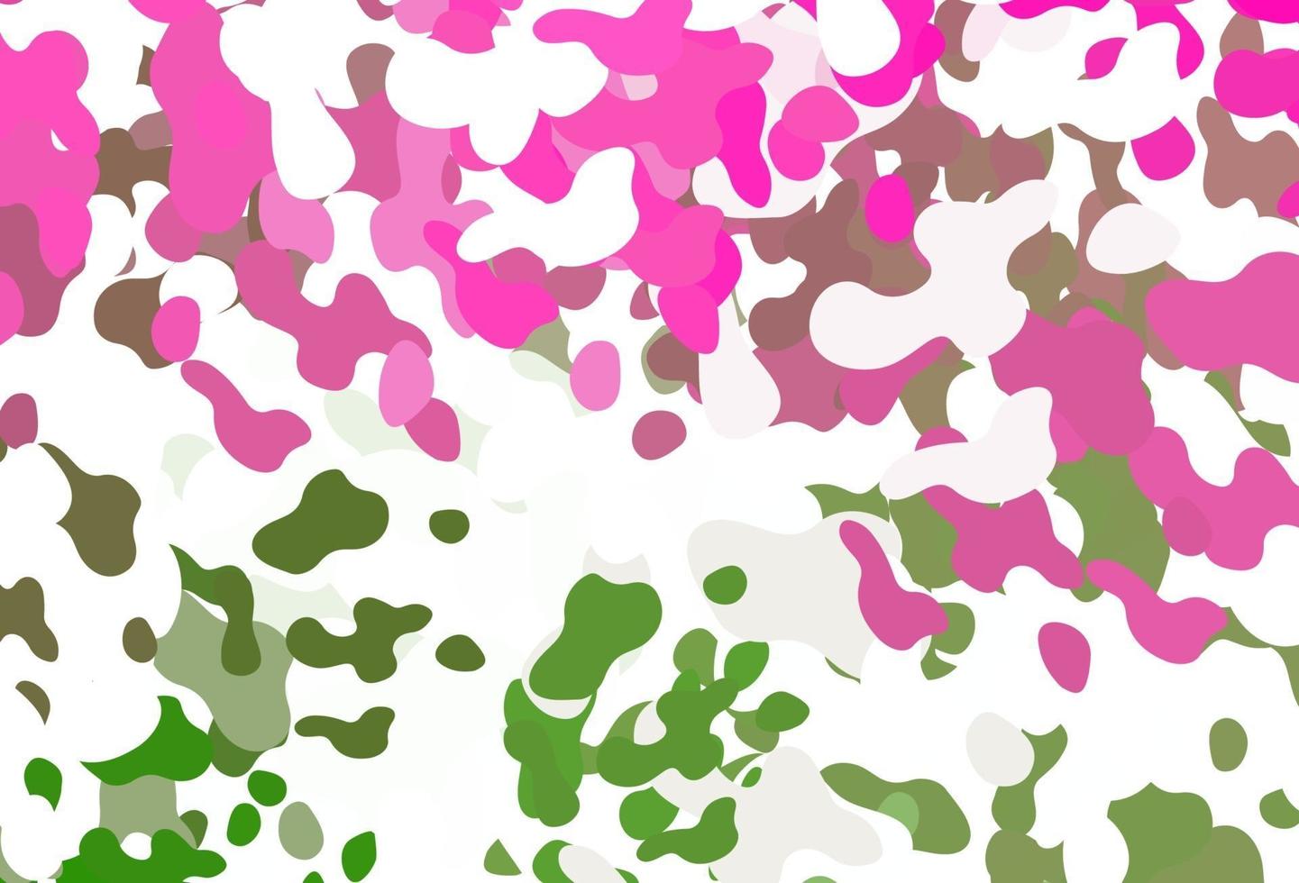 Telón de fondo de vector rosa claro, verde con formas abstractas.