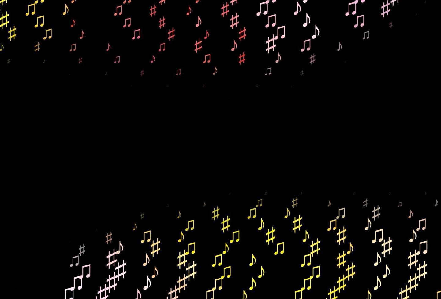 Dark Pink, Yellow vector texture with musical notes.