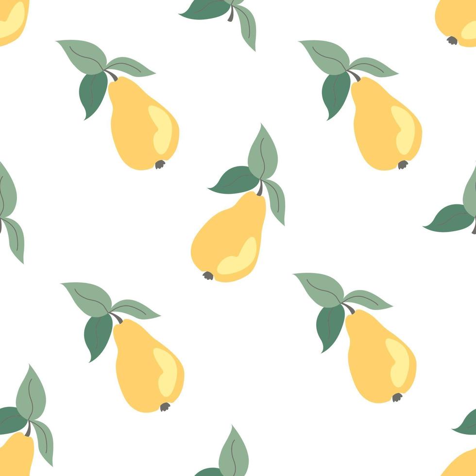 Seamless pattern with pears on a white background vector