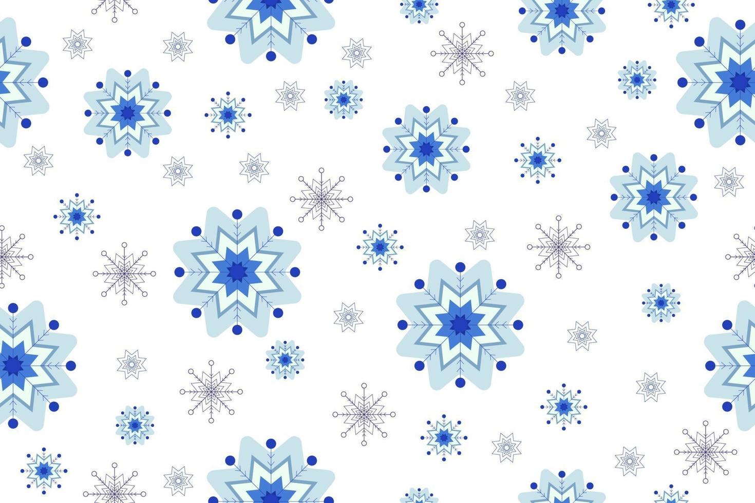 Falling Snowflakes on a Blue Background vector