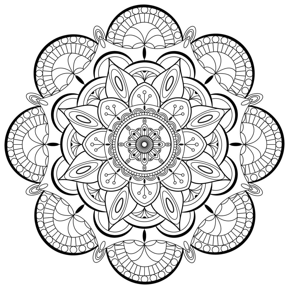 adorno de libro para colorear mandala vector