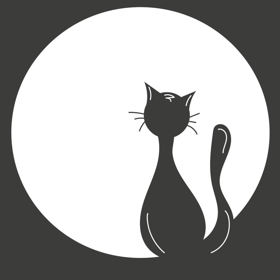 la silueta de un gato negro vector