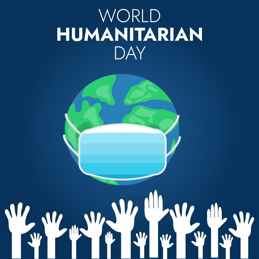 earth Globe with Mask suitable for World Humanitarian day vector