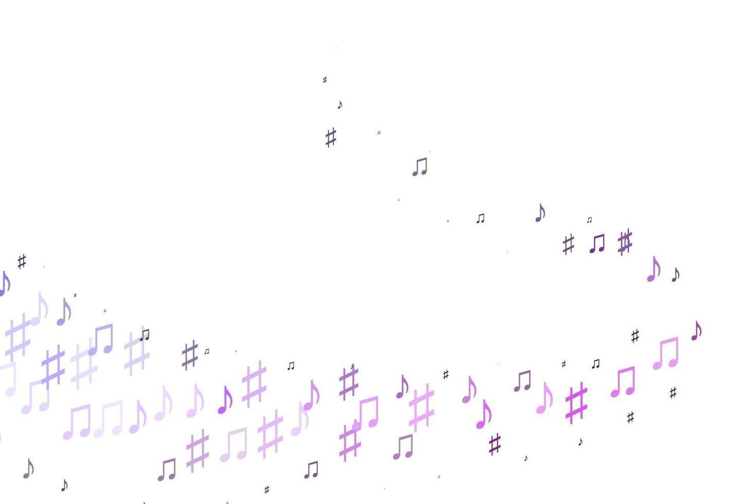 Light Pink, Blue vector background with music symbols.