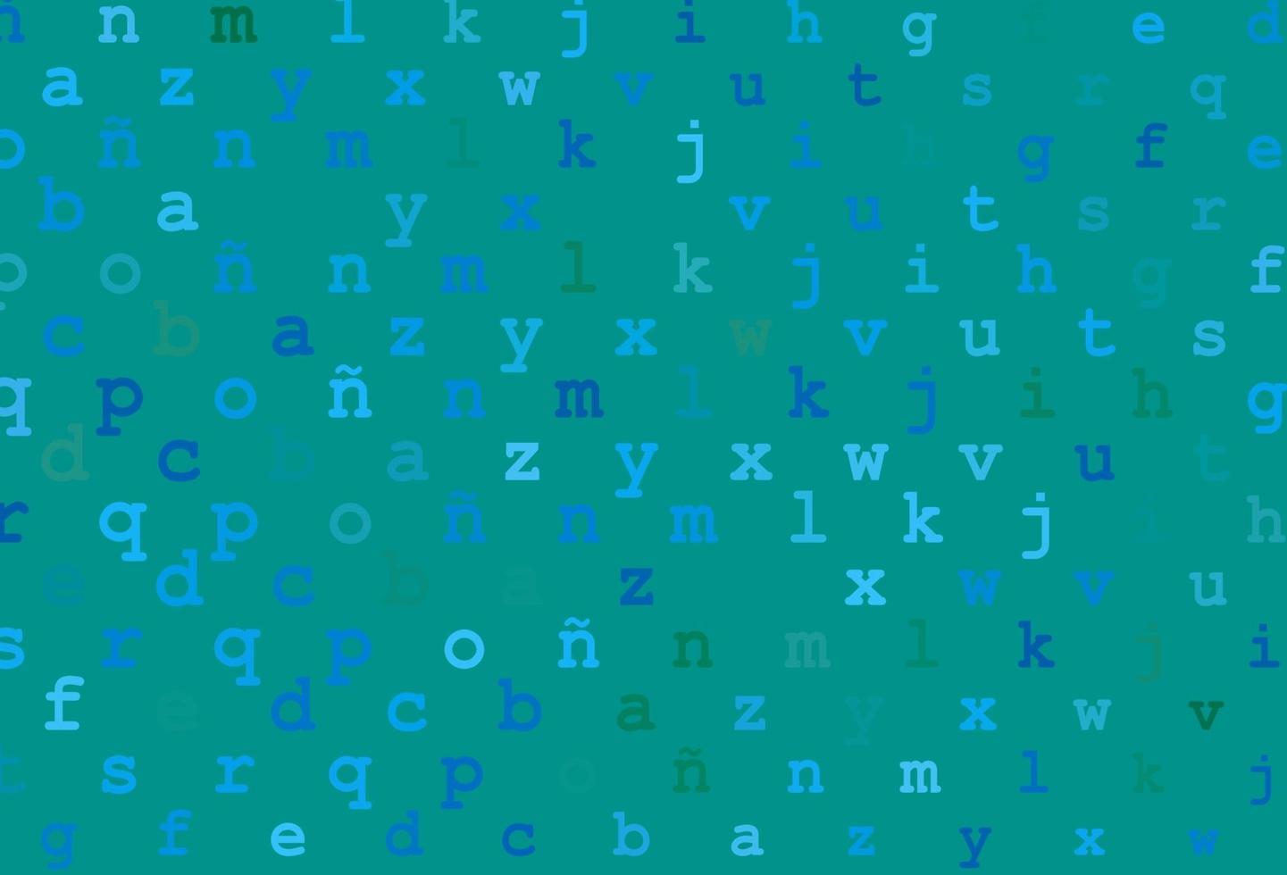 Light blue, green vector pattern with ABC symbols.